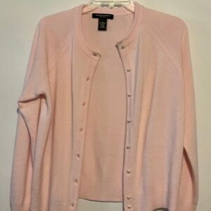 Vintage Goodclothes Petite Cardigan Sweater Baby Pink Size PM Round Neck Button